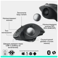 Мишка Logitech MX Ergo S Bluetooth Graphite (910-007260) - 9