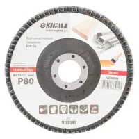 Круг зачистний Sigma пелюстковий торцевий Т29 (конічний) ZA 125мм P80 (9173541) - 2