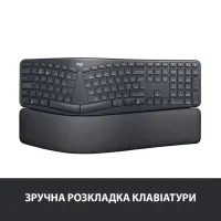 Клавіатура Logitech ERGO K860 Bluetooth/Wireless UA Black (920-010108) - 2
