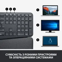 Клавіатура Logitech ERGO K860 Bluetooth/Wireless UA Black (920-010108) - 9