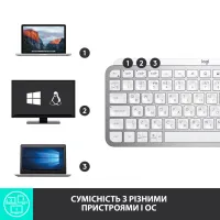 Клавиатура Logitech MX Keys Mini Wireless Illuminated UA Pale Grey (920-010499) - Изображение 7