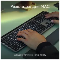 Клавіатура Logitech MX Keys S для MAC Bluetooth/Wireless UA Space Grey (920-011637) - 5