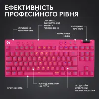 Клавіатура Logitech G PRO X TKL Lightspeed Tactile USB UA Magenta (920-012159) - 6