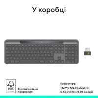 Клавіатура Logitech Slim Solar+ for Business Wireless/Bluetooth Graphite (920-013779) - 10