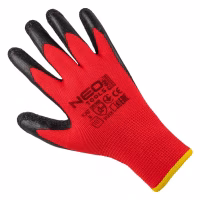 Захисні рукавиці Neo Tools комплект 12шт, поліестер з латексним покриттям, р.10, червоно-чорний (97-645-10) - Image 2