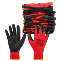 Захисні рукавиці Neo Tools комплект 12шт, поліестер з латексним покриттям, р.10, червоно-чорний (97-645-10) - Image 7