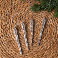 Елочная игрушка Novogod`ko Сосульки 10 cм 4 шт Пластик (974881) - Image 2