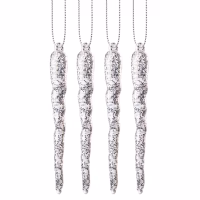 Елочная игрушка Novogod`ko Сосульки 10 cм 4 шт Пластик (974881) - Image 1