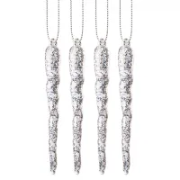 Ялинкова іграшка Novogod`ko Бурульки 10 cм 4 шт Пластик (974881) - 1