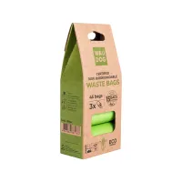 Пакети для собак Waucat Біорозкладні МАКСІ 22х33 см 3 рул (45 шт) (9944) - 2