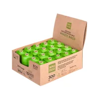 Пакети для собак Waucat Біорозкладні МАКСІ 22х33 см 20 рул (300 шт) (9945) - 2