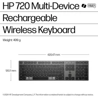 Клавіатура HP 720 Multi-Device Rechargeable Wireless/Bluetooth UA Black (9T5B1AA) - 6