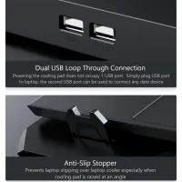 Підставка до ноутбука IceCoorel 10-15.6", 2*60mm 2800 RPM, USB2.0+LCD+speed control., 400x350x45mm (A3) - Зображення 11