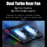 Підставка до ноутбука IceCoorel 10-15.6", 2*60mm 2800 RPM, USB2.0+LCD+speed control., 400x350x45mm (A3) - Зображення 5