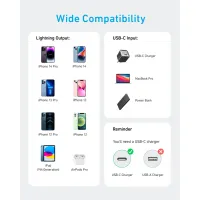 Дата кабель USB-C to Lightning 1.8m nylon 322 black Anker (A81B6G11) - 5