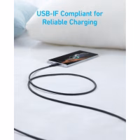Дата кабель USB 2.0 AM to USB-C 1.8m nylon 322 black Anker (A81H6G11) - Image 3