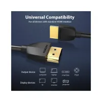 Кабель мультимедійний HDMI M to HDMI M 1.0m black Vention (AAIBF) - Зображення 2