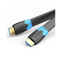 Кабель мультимедийный HDMI M to HDMI M 1.0m flat black Vention (AAKBF) - Изображение 1