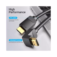 Кабель мультимедійний HDMI M to HDMI M 1.0m 4K60Hz 90° corner black Vention (AAQBF) - Image 8