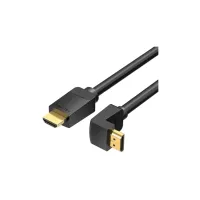 Кабель мультимедийный HDMI M to HDMI M 1.5m 90° corner black Vention (AAQBG) - Изображение 1