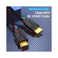 Кабель мультимедийный HDMI M to HDMI M 1.0m 8K cotton braided black Vention (AAUBF) - Изображение 2