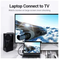 Кабель мультимедийный HDMI M to HDMI M 1.0m 8K cotton braided black Vention (AAUBF) - Изображение 6