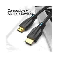 Кабель мультимедийный HDMI M to HDMI M 3.0m 8K cotton braided black Vention (AAUBI) - Изображение 5