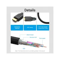 Кабель мультимедийный HDMI M to HDMI M 3.0m 8K cotton braided black Vention (AAUBI) - Изображение 6