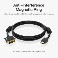 Кабель мультимедійний HDMI M to DVI M 2.0m black Vention (ABFBH) - Зображення 2