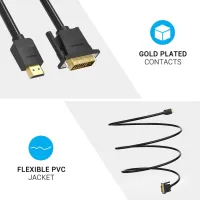 Кабель мультимедійний HDMI M to DVI M 2.0m black Vention (ABFBH) - Зображення 6