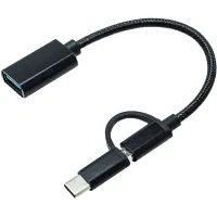Перехідник OTG AC-150 2in1 USB 3.0 - MicroUSB USB Type-C Black XoKo (AC-150-BK) - 1