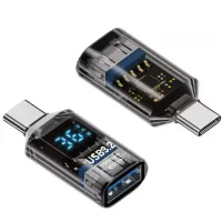 Перехідник OTG USB 3.2 AF to USB-C M 10Gbps QC 36W with display XoKo (AC-322UTC) - Зображення 1