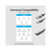 Переходник USB-C + USB-A to HDMI M 0.1m video capture gray Vention (ACWHA) - Изображение 4