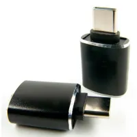 Перехідник OTG USB 2.0 AF to USB-C black Dengos (ADP-018) - 1