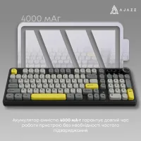 Клавіатура Ajazz AF98 Plus Wireless/Bluetooth/USB UA Black/Grey/Yellow (AF98-PLUS-BGY) - Зображення 10