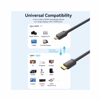 Кабель мультимедійний HDMI M to HDMI mini M 3.0m V2.0 4K60Hz Vention (AGHBI) - Image 5