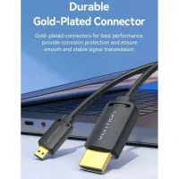 Кабель мультимедийный HDMI M to HDMI micro M 1.0m 4K black Vention (AGIBF) - Изображение 2
