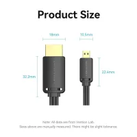 Кабель мультимедийный HDMI M to HDMI micro M 1.0m 4K black Vention (AGIBF) - Изображение 3