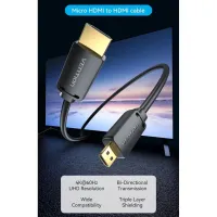 Кабель мультимедийный HDMI M to HDMI micro M 1.0m 4K black Vention (AGIBF) - Изображение 8