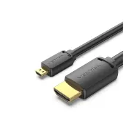 Кабель мультимедийный HDMI M to HDMI micro M 1.0m 4K black Vention (AGIBF) - Изображение 1