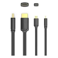 Кабель мультимедійний HDMI M to HDMI micro M 3.0m V2.0 4K 60Hz VENTION (AGIBI) - Зображення 4