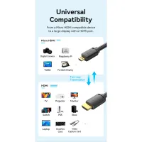 Кабель мультимедійний HDMI M to HDMI micro M 3.0m V2.0 4K 60Hz VENTION (AGIBI) - Зображення 7