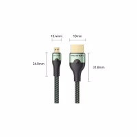 Кабель мультимедийный HDMI M to HDMI micro M 2.1m V2.0 8K 60Hz green Vention (AGKGH) - Image 3