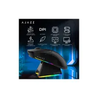 Мишка Ajazz AJ139 V2 MC Wireless/Bluetooth/USB Black (AJ139-V2-MC-B) - Зображення 7