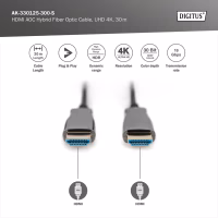 Кабель мультимедийный HDMI M to HDMI M 30m 4K AOC hybrid-fiber black Digitus (AK-330125-300-S) - Image 3