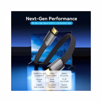 Кабель мультимедийный HDMI M to HDMI M 2.0m V2.1 8K60Hz flat Vention (ALKBH) - Image 4