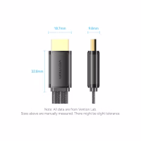 Кабель мультимедийный HDMI M to HDMI M 2.0m V2.1 8K60Hz flat Vention (ALKBH) - Image 5
