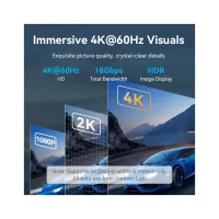 Кабель мультимедійний HDMI M to HDMI M 1.5m 4K cotton braided black Vention (ALLBG) - Зображення 3