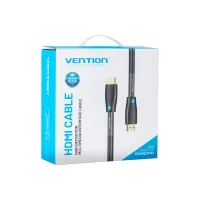 Кабель мультимедійний HDMI M to HDMI M 1.0m 4K cotton braided black zinc alloy Vention (ALMBF) - Зображення 2