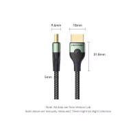 Кабель мультимедійний HDMI M to HDMI M 1.0m 8K60Hz ultra thin cotton braided green Vention (ALOGF) - Image 2